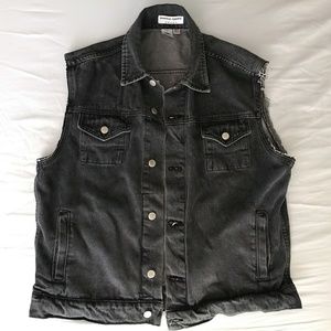American Apparel Unisex Black Denim Vest Size: XL